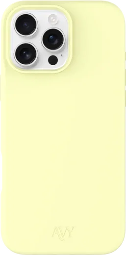 AVY Apple iPhone 16 Pro Hoesje Liquid Silicone met MagSafe Butter Yellow afbeelding 1