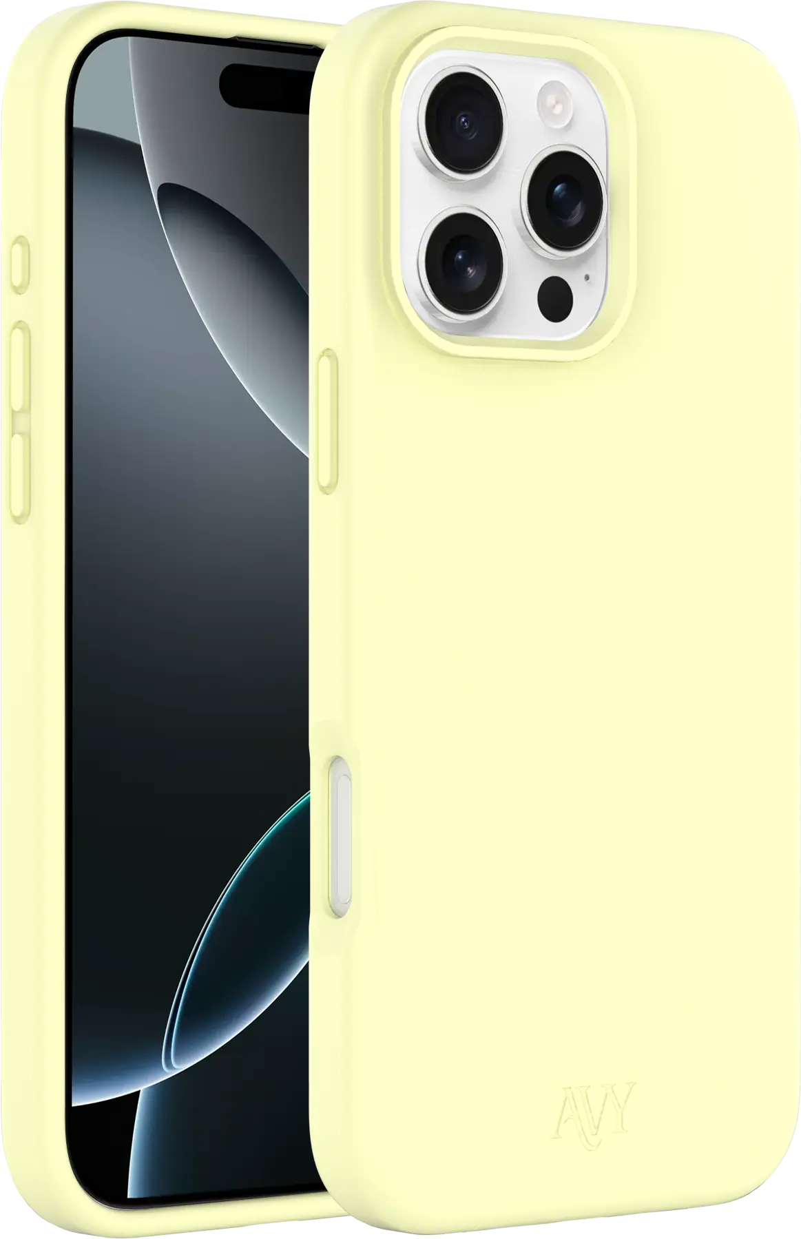 AVY Apple iPhone 16 Pro Hoesje Liquid Silicone met MagSafe Butter Yellow afbeelding 11