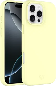 AVY Apple iPhone 16 Pro Hoesje Liquid Silicone met MagSafe Butter Yellow