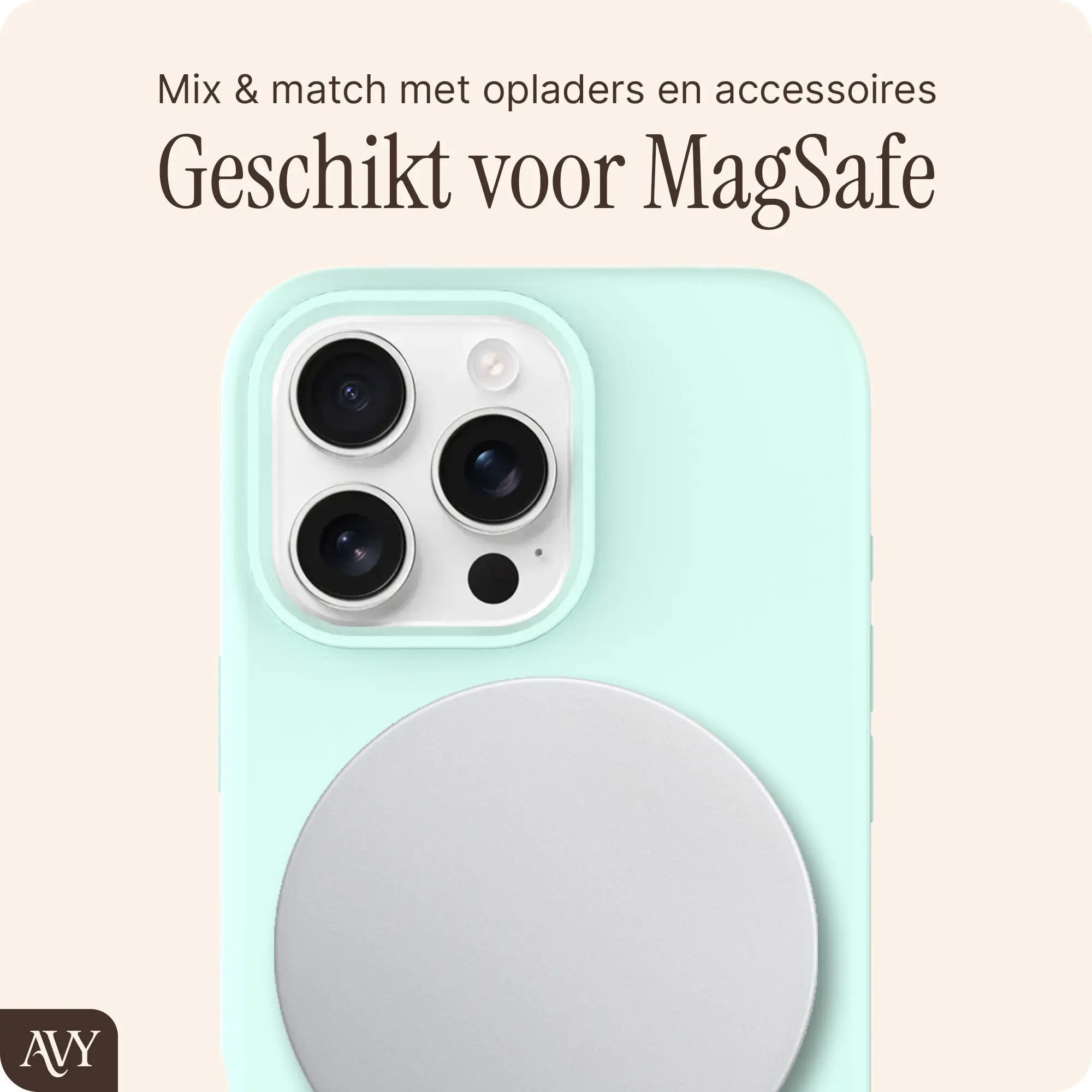 AVY Apple iPhone 16 Pro Hoesje Liquid Silicone met MagSafe Matcha afbeelding 8
