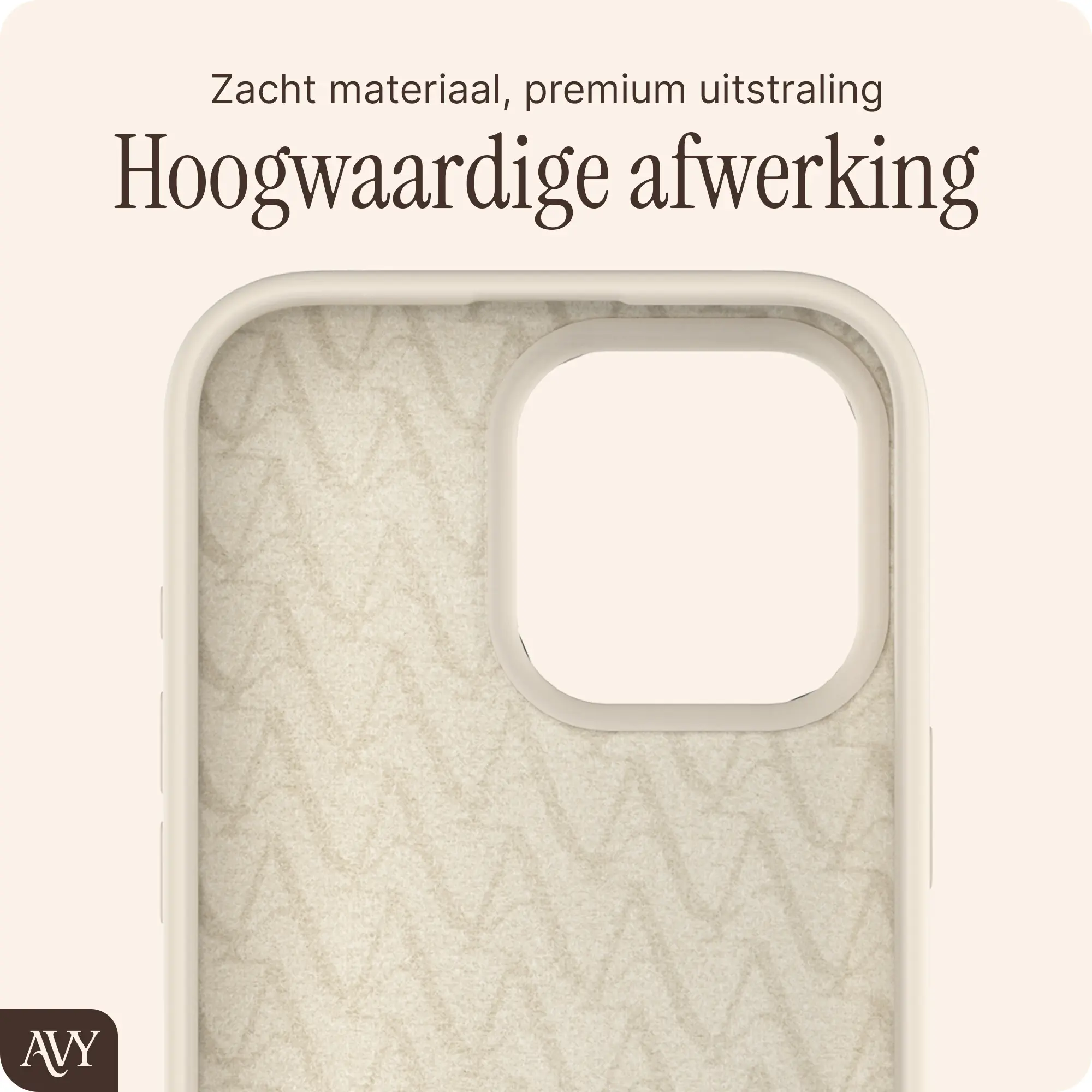 AVY Apple iPhone 16 Pro Max Hoesje Liquid Silicone met MagSafe Beige afbeelding 10