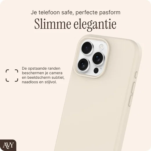 AVY Apple iPhone 16 Pro Max Hoesje Liquid Silicone met MagSafe Beige afbeelding 9