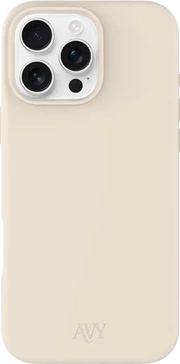 AVY Apple iPhone 16 Pro Max Hoesje Liquid Silicone met MagSafe Beige afbeelding 1