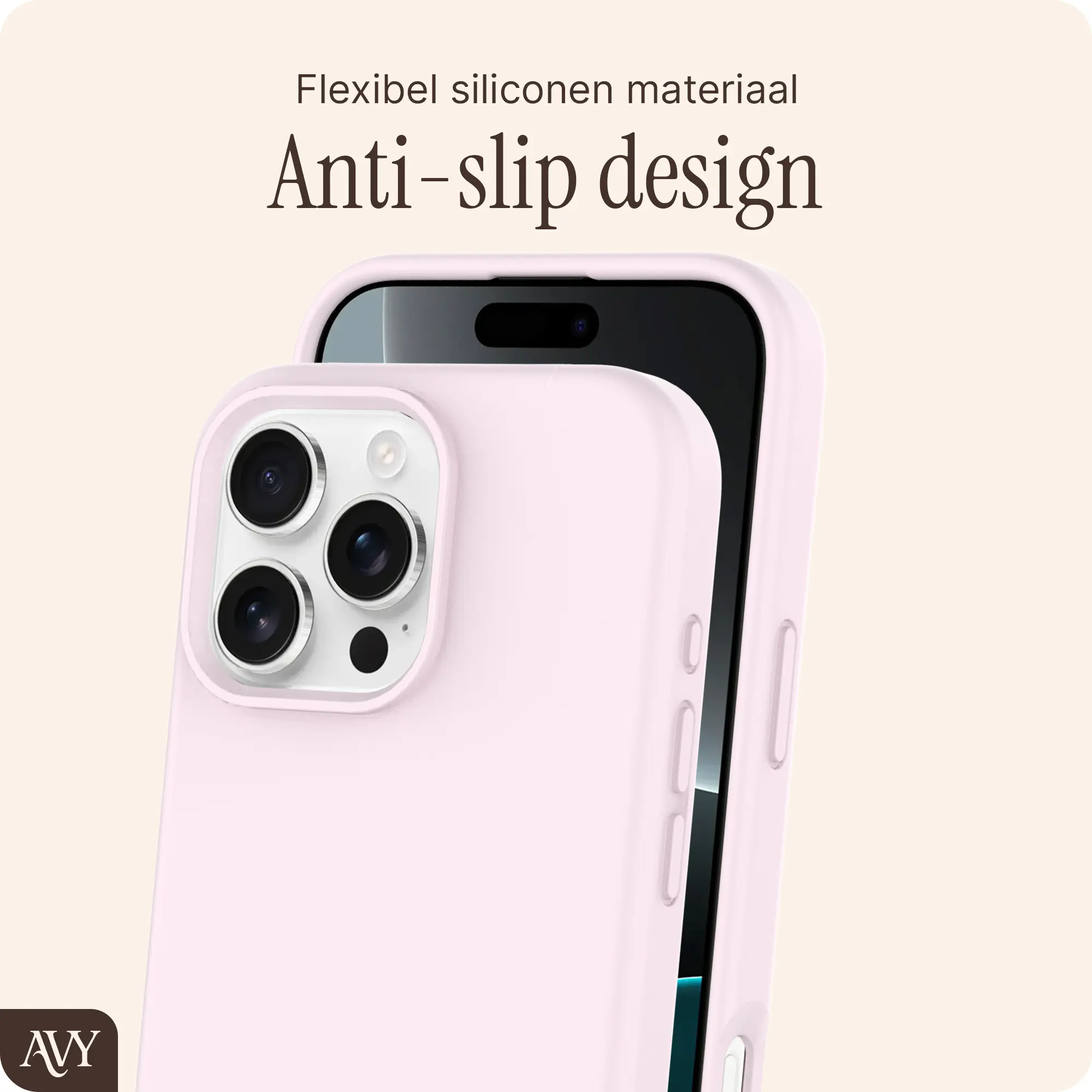 AVY Apple iPhone 16 Pro Max Hoesje Liquid Silicone met MagSafe Roze afbeelding 7