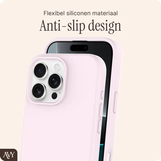 AVY Apple iPhone 16 Pro Max Hoesje Liquid Silicone met MagSafe Roze afbeelding 7