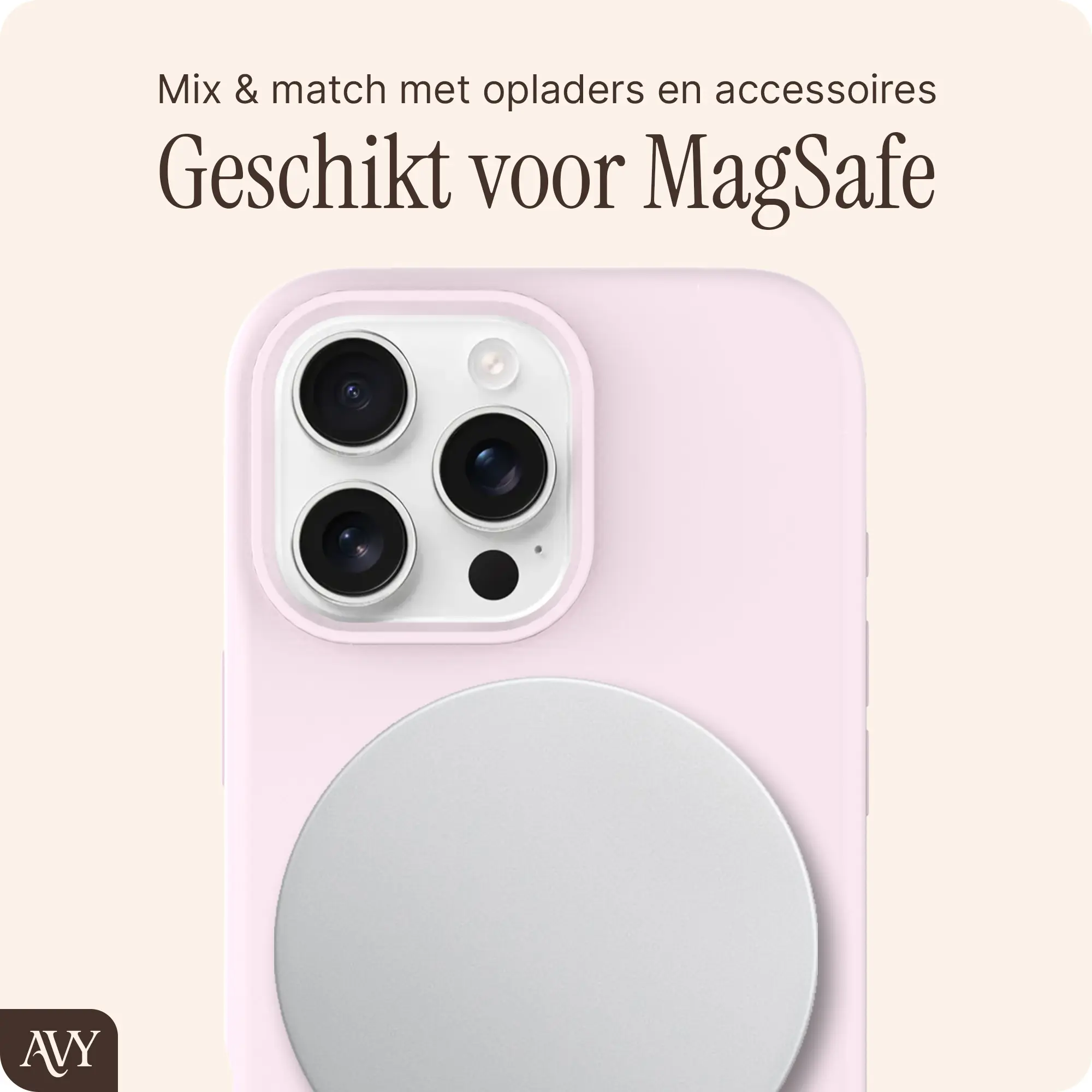 AVY Apple iPhone 16 Pro Max Hoesje Liquid Silicone met MagSafe Roze afbeelding 8