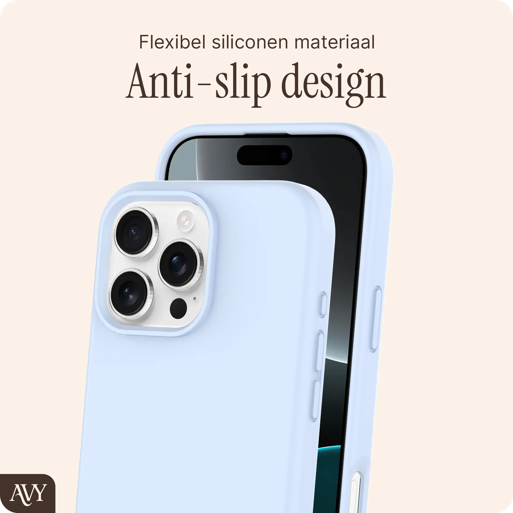 AVY Apple iPhone 16 Pro Max Hoesje Liquid Silicone met MagSafe Blauw afbeelding 7