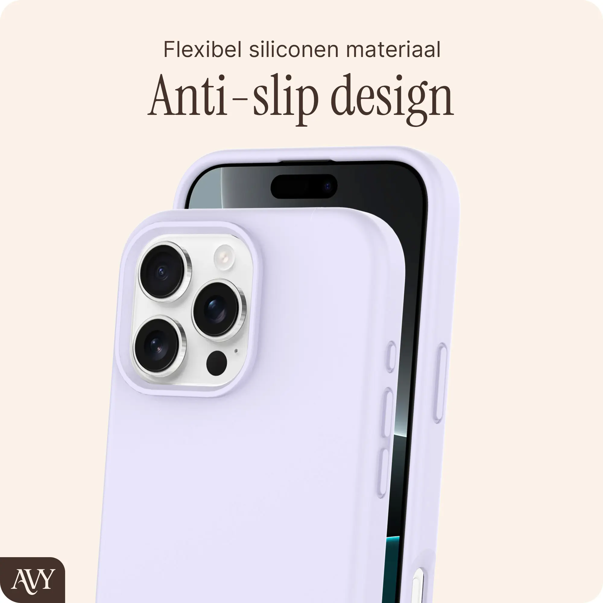 AVY Apple iPhone 16 Pro Max Hoesje Liquid Silicone met MagSafe Paars afbeelding 7