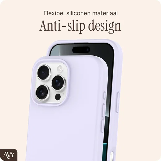 AVY Apple iPhone 16 Pro Max Hoesje Liquid Silicone met MagSafe Paars afbeelding 7