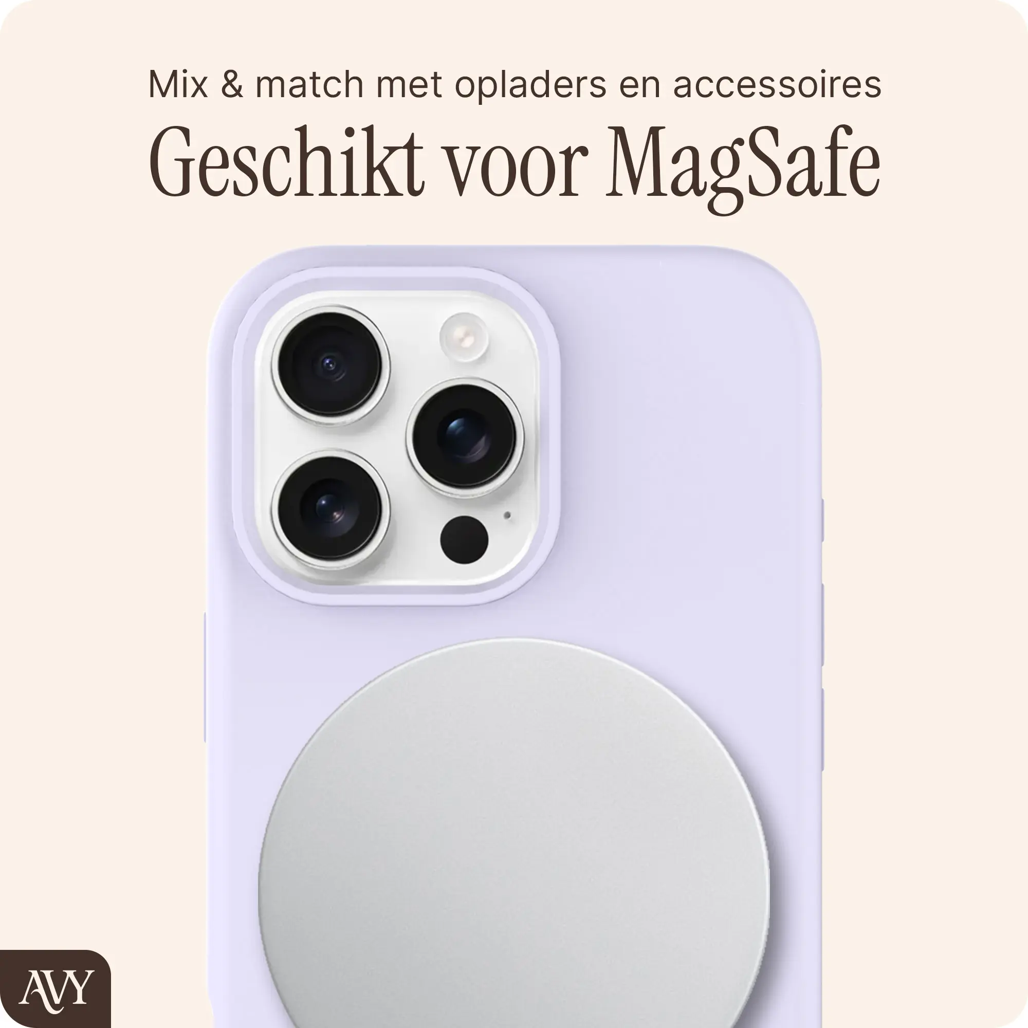 AVY Apple iPhone 16 Pro Max Hoesje Liquid Silicone met MagSafe Paars afbeelding 8