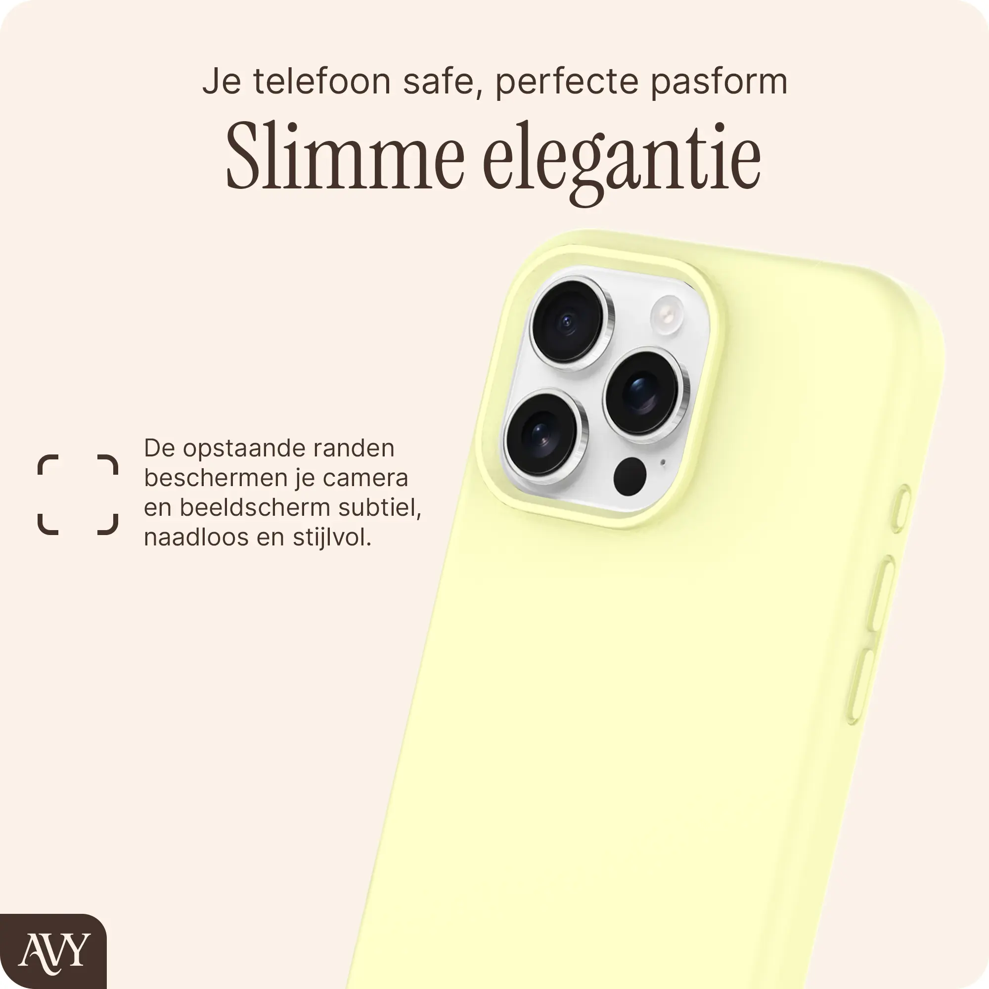 AVY Apple iPhone 16 Pro Max Hoesje Liquid Silicone met MagSafe Butter Yellow afbeelding 8