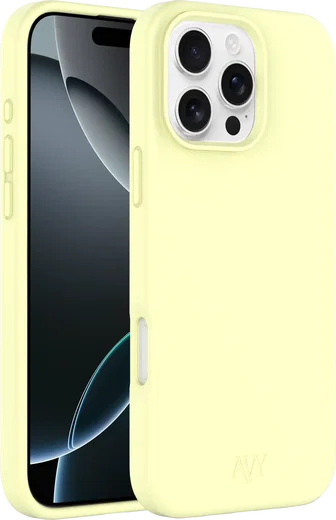 AVY Apple iPhone 16 Pro Max Hoesje Liquid Silicone met MagSafe Butter Yellow afbeelding 10