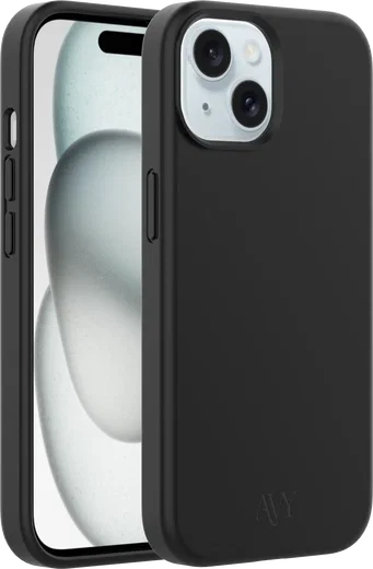 AVY Apple iPhone 15 Hoesje Liquid Silicone met MagSafe Zwart afbeelding 11
