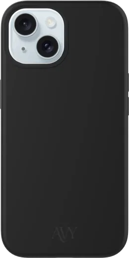 AVY Apple iPhone 15 Hoesje Liquid Silicone met MagSafe Zwart afbeelding 1