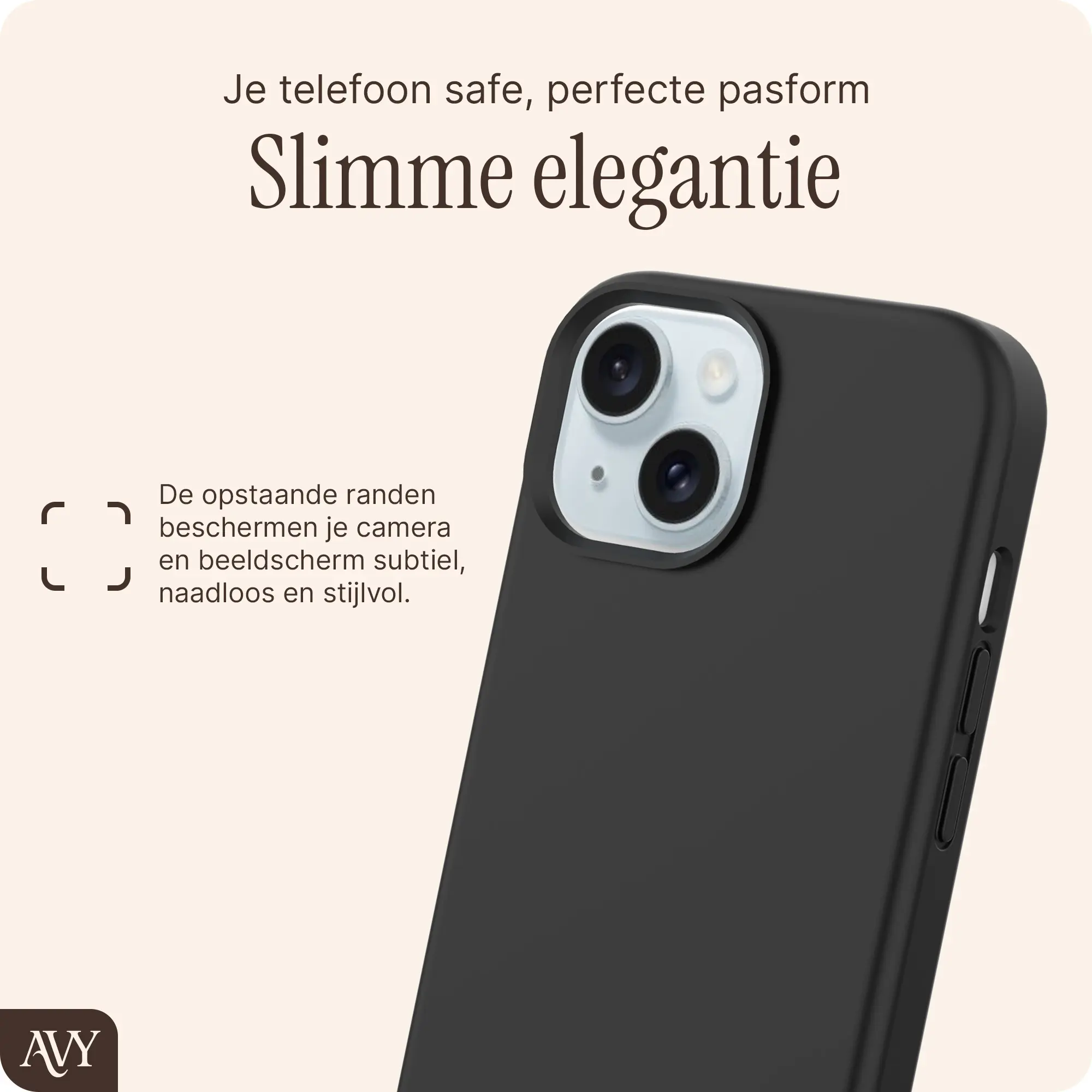 AVY Apple iPhone 15 Hoesje Liquid Silicone met MagSafe Zwart afbeelding 9