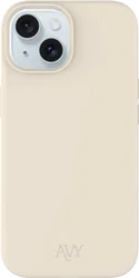 AVY Apple iPhone 15 Hoesje Liquid Silicone met MagSafe Beige afbeelding