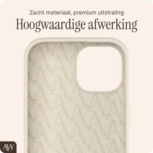 AVY Apple iPhone 15 Hoesje Liquid Silicone met MagSafe Beige afbeelding 10