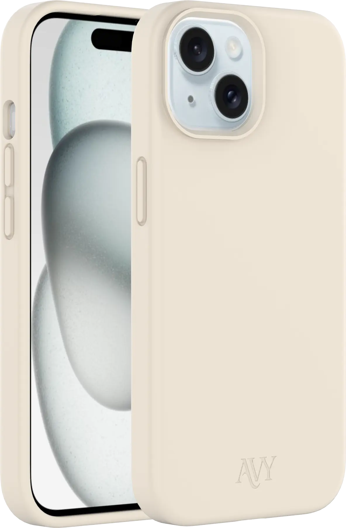 AVY Apple iPhone 15 Hoesje Liquid Silicone met MagSafe Beige afbeelding 11