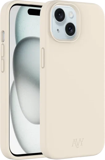 AVY Apple iPhone 15 Hoesje Liquid Silicone met MagSafe Beige afbeelding 11