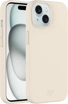 AVY Apple iPhone 15 Hoesje Liquid Silicone met MagSafe Beige