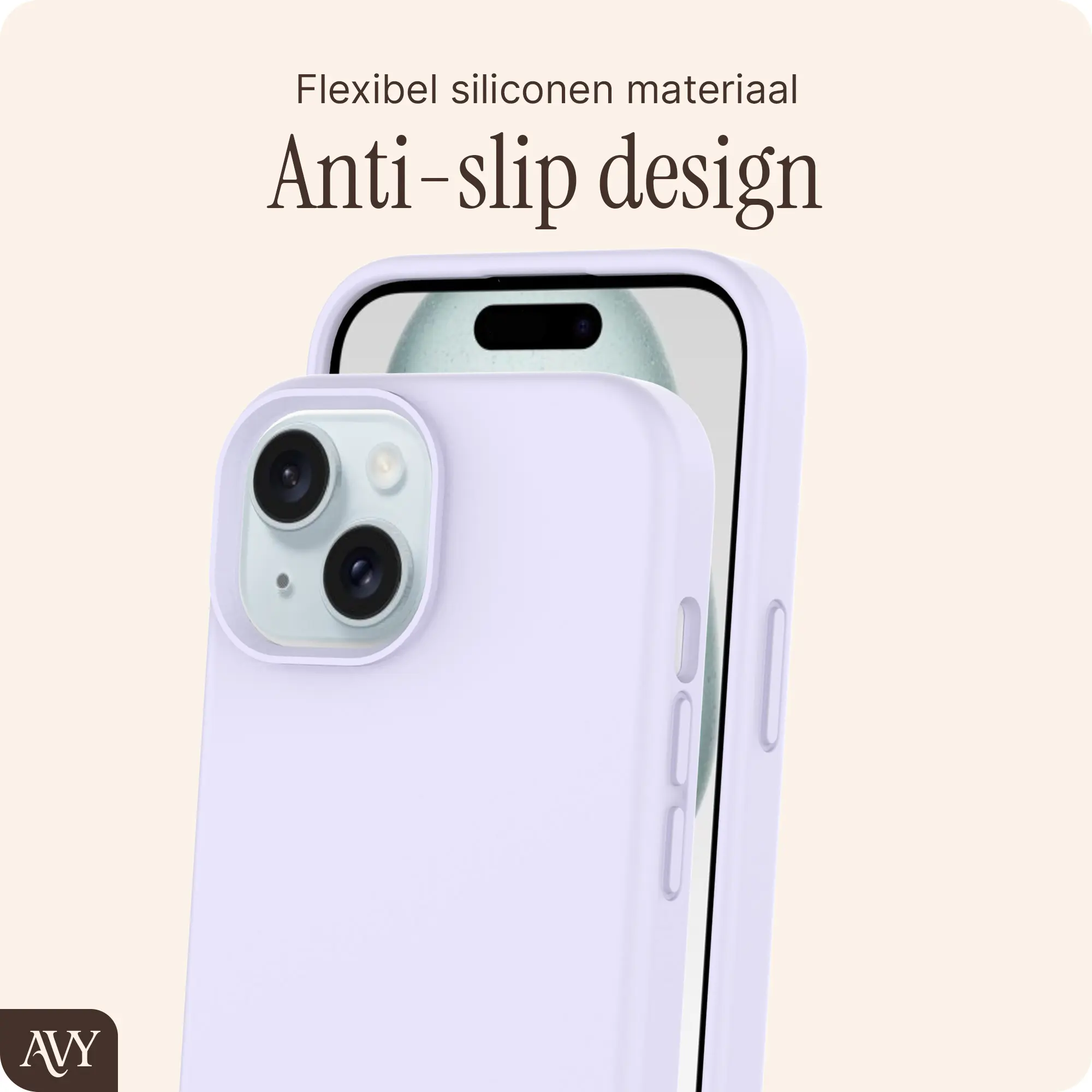 AVY Apple iPhone 15 Hoesje Liquid Silicone met MagSafe Paars afbeelding 7