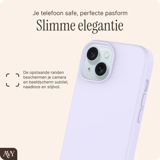 AVY Apple iPhone 15 Hoesje Liquid Silicone met MagSafe Paars afbeelding 9
