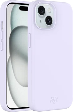 AVY Apple iPhone 15 Hoesje Liquid Silicone met MagSafe Paars