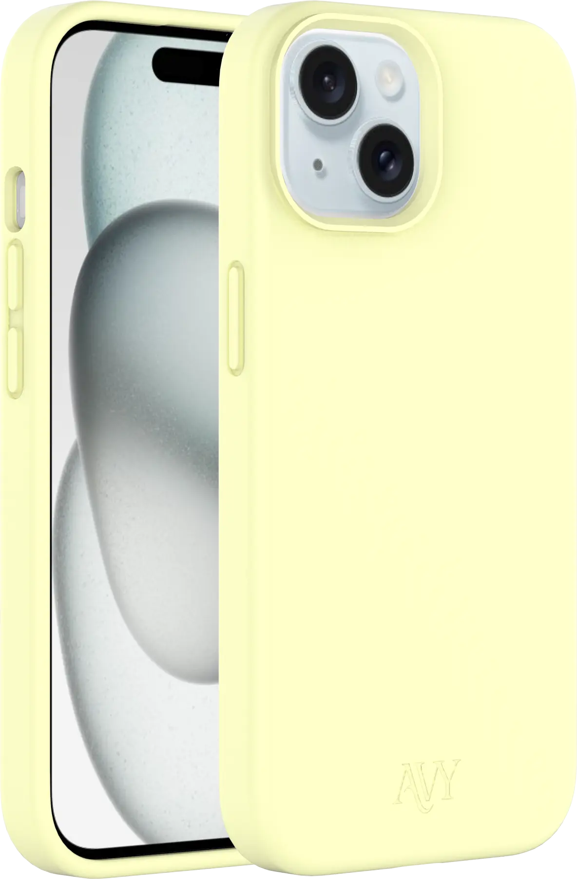 AVY Apple iPhone 15 Hoesje Liquid Silicone met MagSafe Butter Yellow afbeelding 11