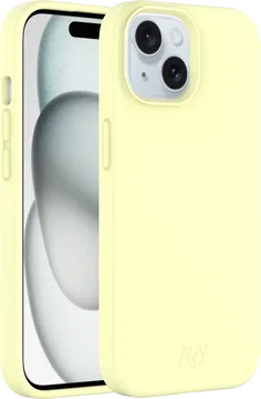 AVY Apple iPhone 15 Hoesje Liquid Silicone met MagSafe Butter Yellow