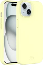 AVY Apple iPhone 15 Hoesje Liquid Silicone met MagSafe Butter Yellow afbeelding