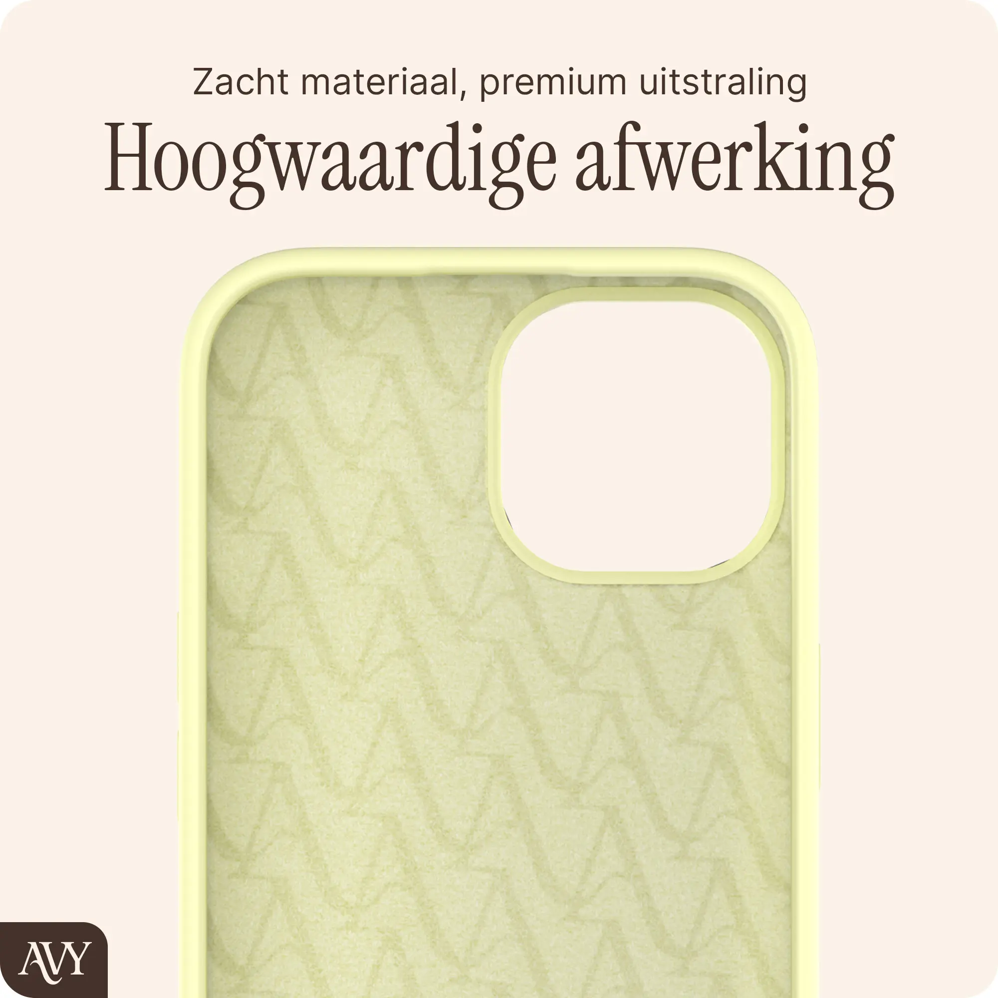 AVY Apple iPhone 15 Hoesje Liquid Silicone met MagSafe Butter Yellow afbeelding 10