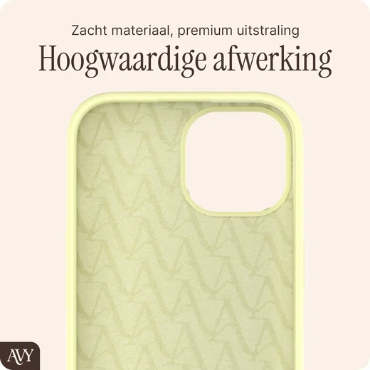 AVY Apple iPhone 15 Hoesje Liquid Silicone met MagSafe Butter Yellow afbeelding 10