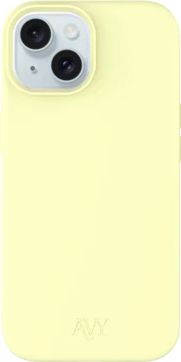 AVY Apple iPhone 15 Hoesje Liquid Silicone met MagSafe Butter Yellow afbeelding 1