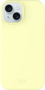 AVY Apple iPhone 15 Hoesje Liquid Silicone met MagSafe Butter Yellow