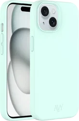 AVY Apple iPhone 15 Hoesje Liquid Silicone met MagSafe Matcha afbeelding