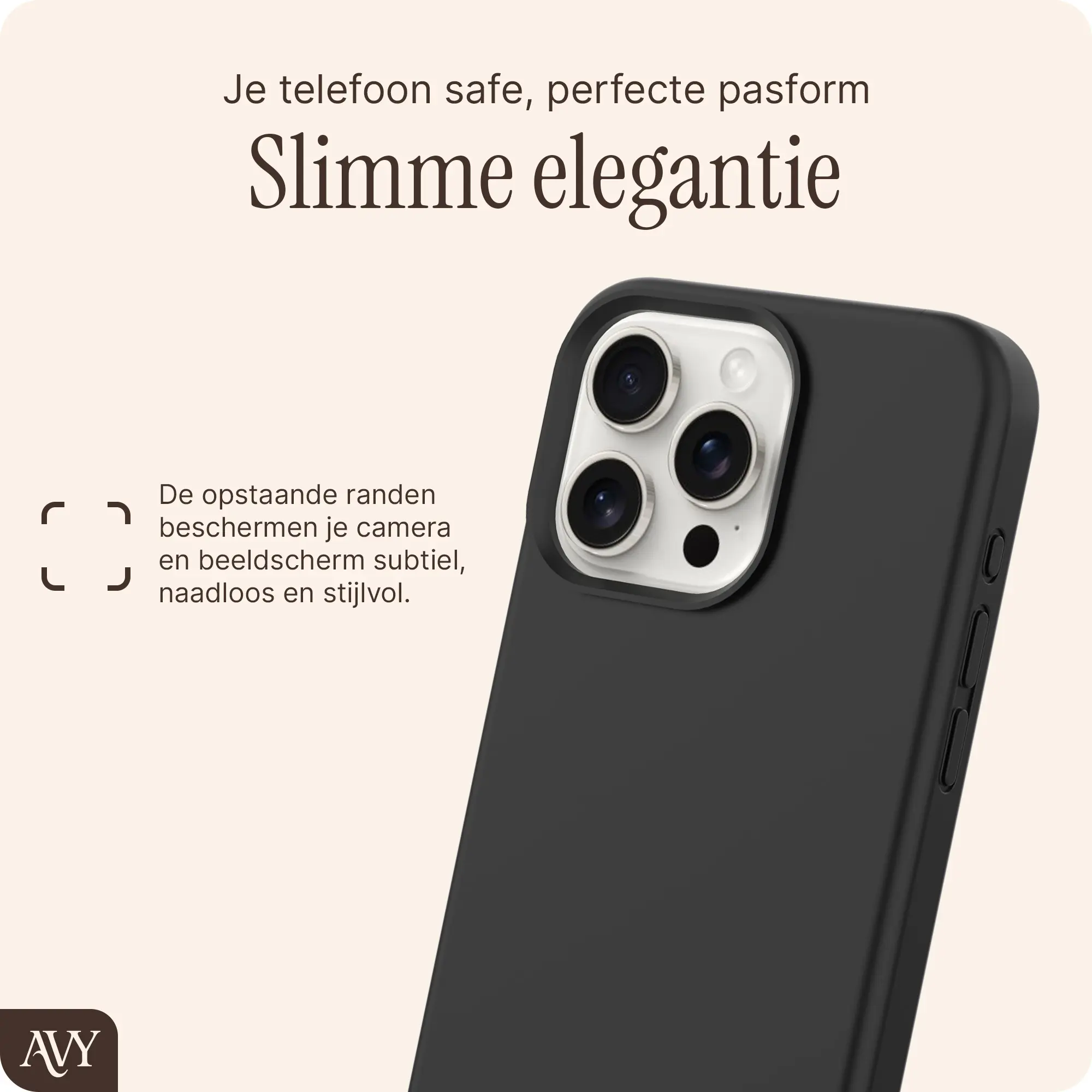 AVY Apple iPhone 15 Pro Hoesje Liquid Silicone met MagSafe Zwart afbeelding 9