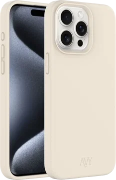 AVY Apple iPhone 15 Pro Hoesje Liquid Silicone met MagSafe Beige