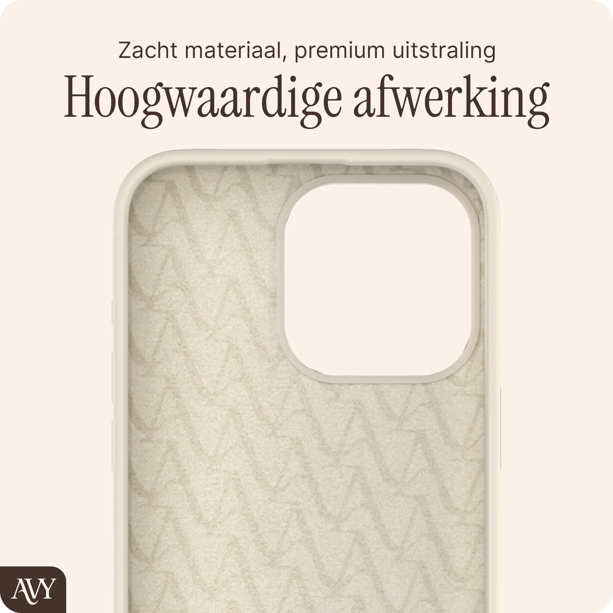 AVY Apple iPhone 15 Pro Hoesje Liquid Silicone met MagSafe Beige afbeelding 10