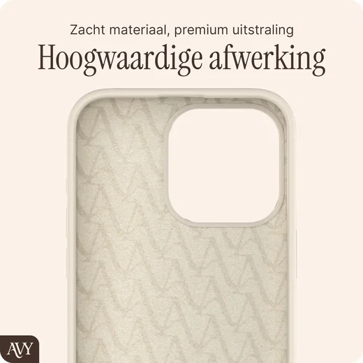 AVY Apple iPhone 15 Pro Hoesje Liquid Silicone met MagSafe Beige afbeelding 10