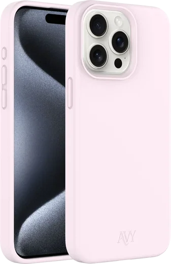 AVY Apple iPhone 15 Pro Hoesje Liquid Silicone met MagSafe Roze afbeelding 11