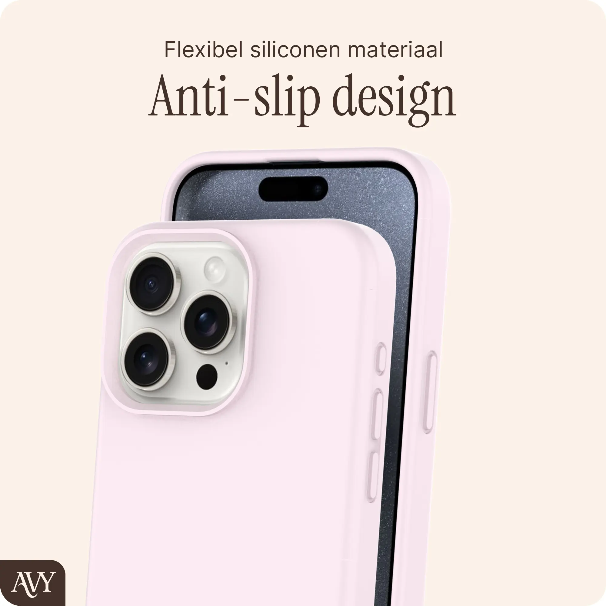AVY Apple iPhone 15 Pro Hoesje Liquid Silicone met MagSafe Roze afbeelding 7