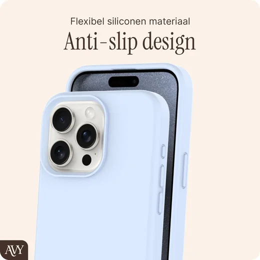 AVY Apple iPhone 15 Pro Hoesje Liquid Silicone met MagSafe Blauw afbeelding 7
