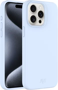 AVY Apple iPhone 15 Pro Hoesje Liquid Silicone met MagSafe Blauw