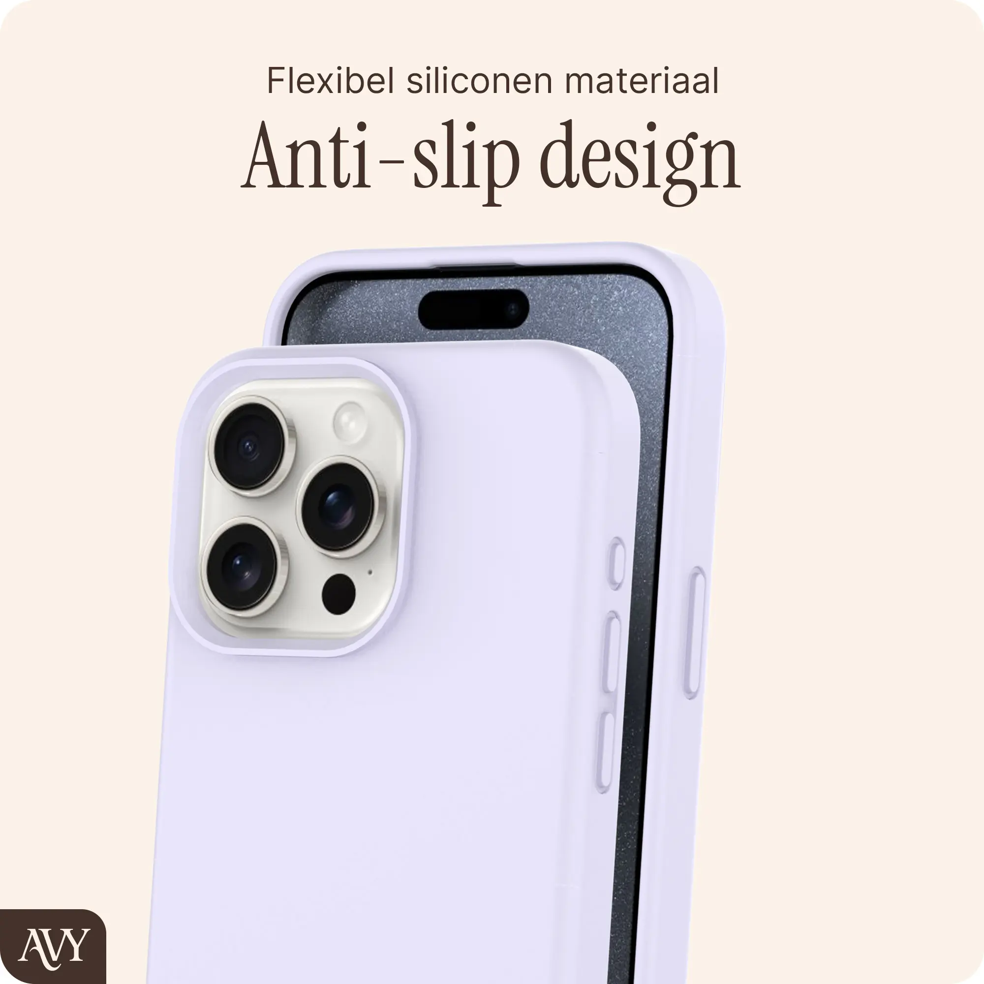 AVY Apple iPhone 15 Pro Hoesje Liquid Silicone met MagSafe Paars afbeelding 7