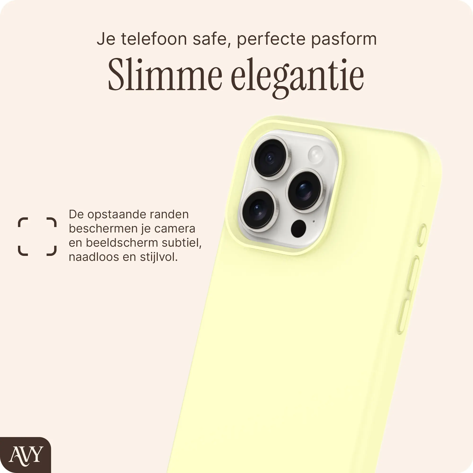 AVY Apple iPhone 15 Pro Hoesje Liquid Silicone met MagSafe Butter Yellow afbeelding 9