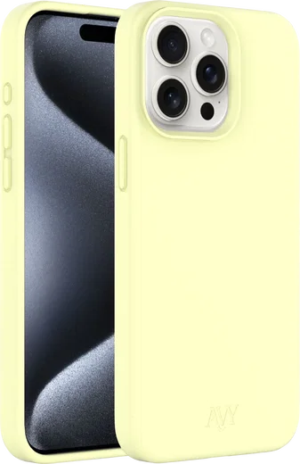 AVY Apple iPhone 15 Pro Hoesje Liquid Silicone met MagSafe Butter Yellow afbeelding 11