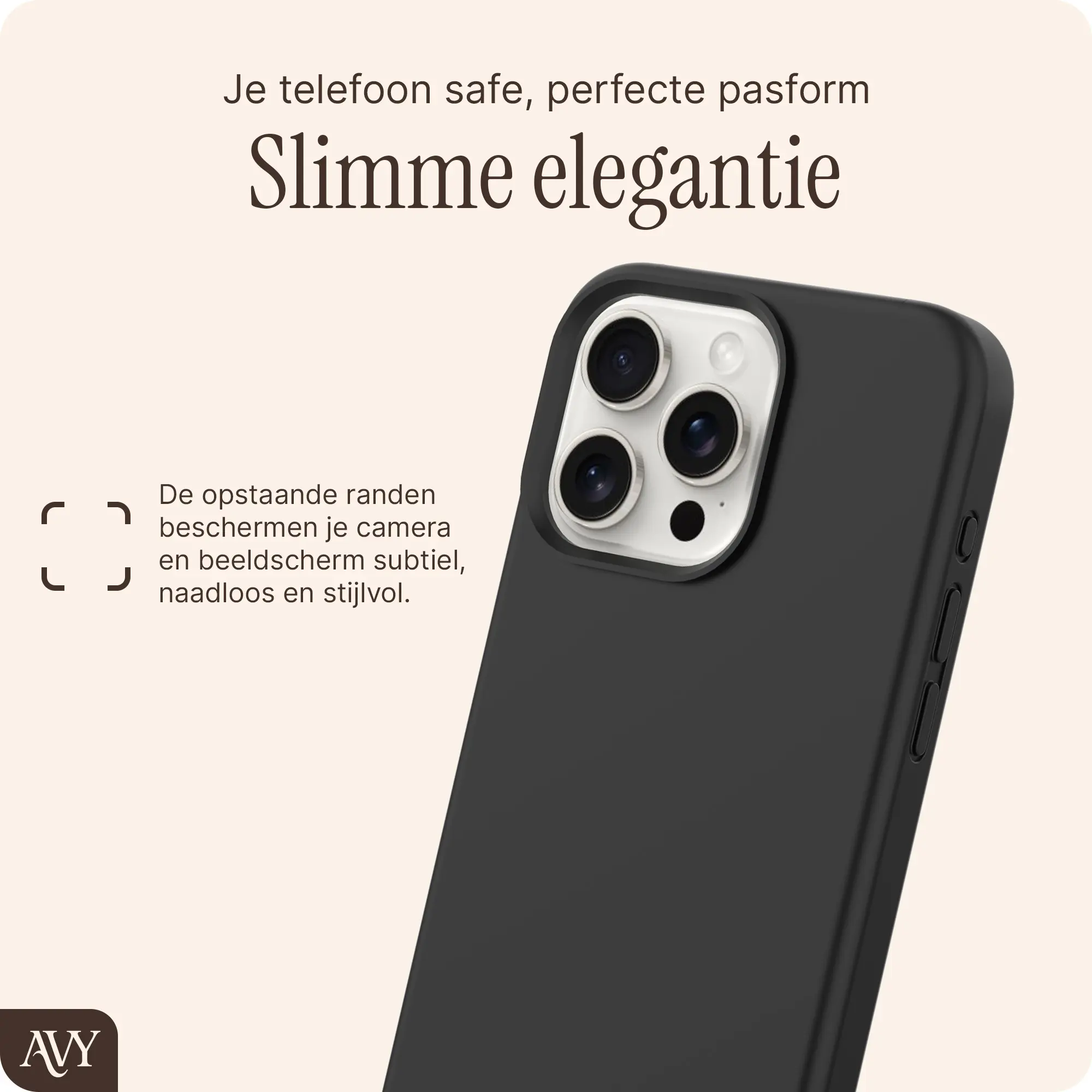 AVY Apple iPhone 15 Pro Max Hoesje Liquid Silicone met MagSafe Zwart afbeelding 9