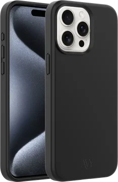 AVY Apple iPhone 15 Pro Max Hoesje Liquid Silicone met MagSafe Zwart