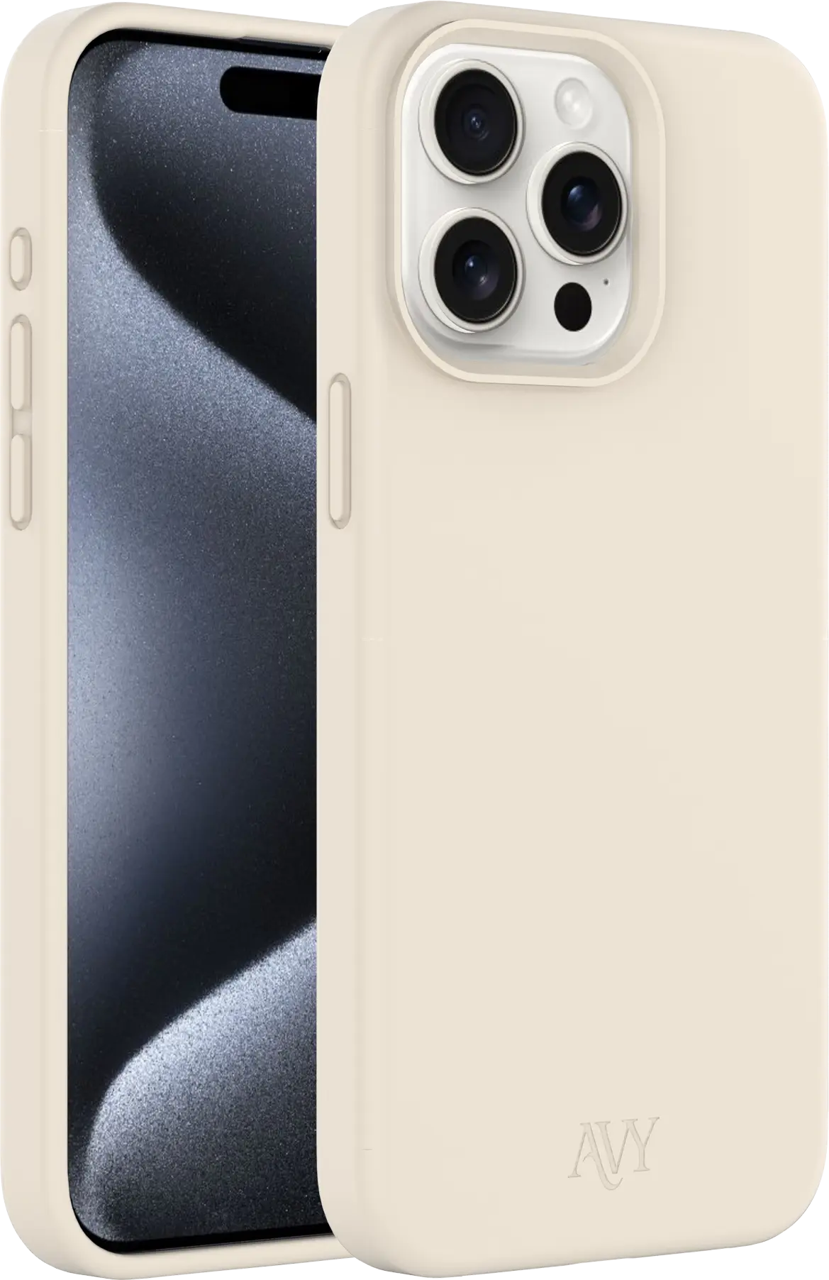 AVY Apple iPhone 15 Pro Max Hoesje Liquid Silicone met MagSafe Biege afbeelding 11