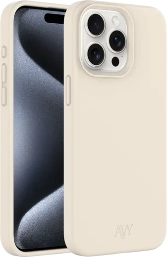 AVY Apple iPhone 15 Pro Max Hoesje Liquid Silicone met MagSafe Biege afbeelding 11